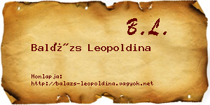 Balázs Leopoldina névjegykártya